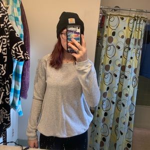 Grey open back sweater